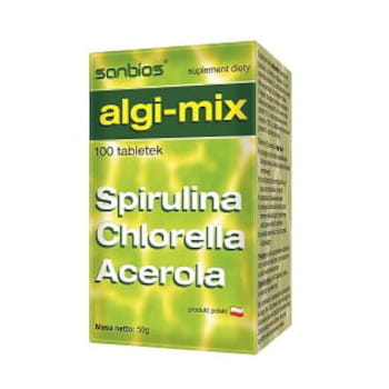 Sanbios Algi Mix 100 tabletek Acerola Chlorella Spirulina 689
