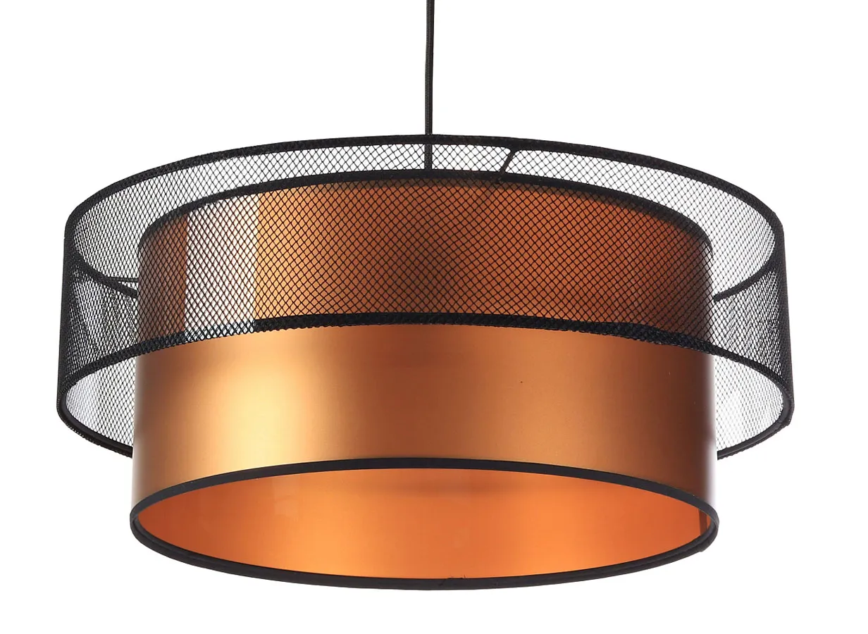 Miedziano-czarna lampa wisząca nad stół z siatką - 4X S421 R3-C25