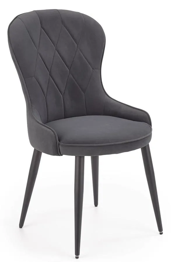 Komplet popielatych pikowanych krzeseł 4 szt. C9-F60