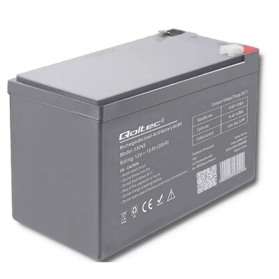 Qoltec AKUMULATOR AGM | 12V | 12AH 53049