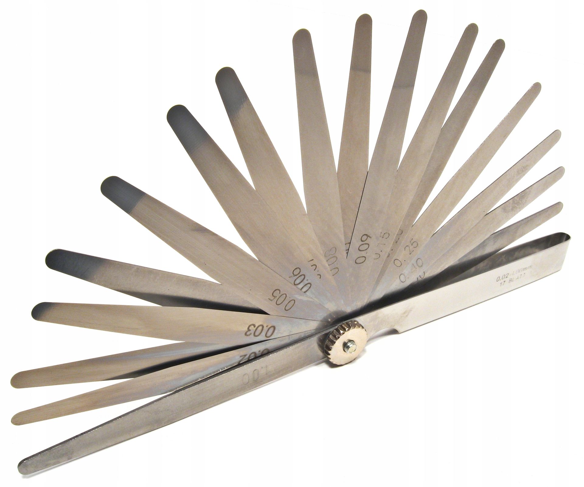 Szczelinomierz 17 listków listkowy 0,02 - 1,00 mm