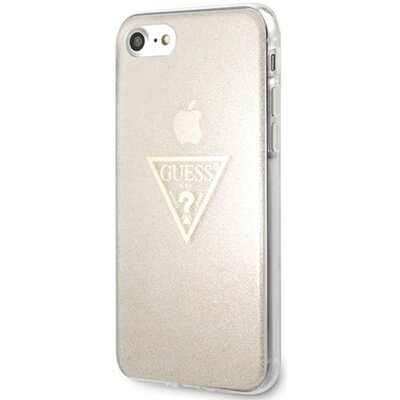 Guess Solid Glitter Triangle etui do iPhone 8 / 7 złote GUHCI8SGTLGO