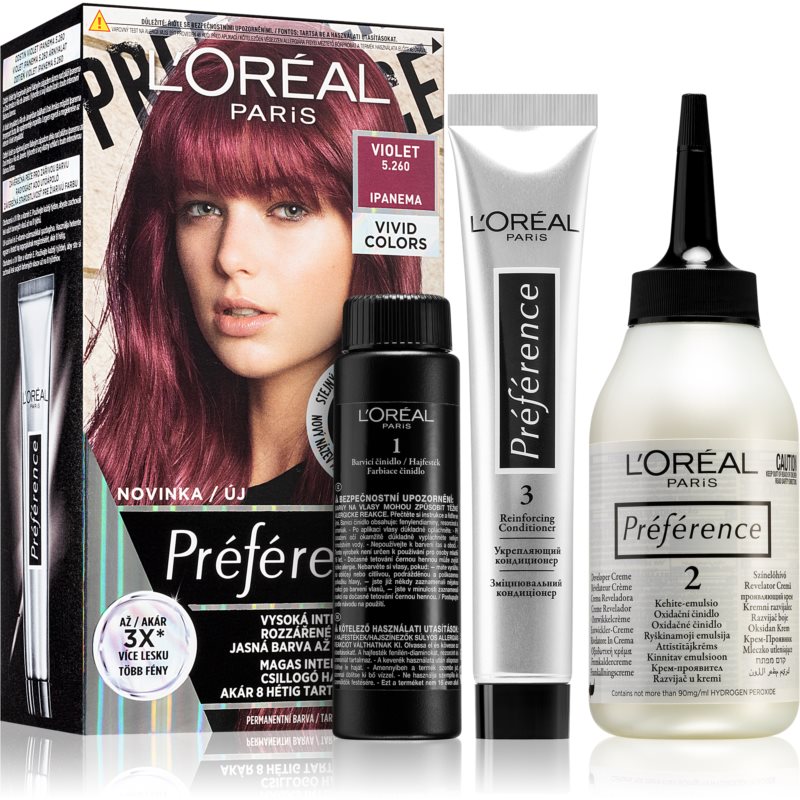 Loreal Paris Paris Préférence Vivids farba do włosów odcień 5.26 violet 1 szt