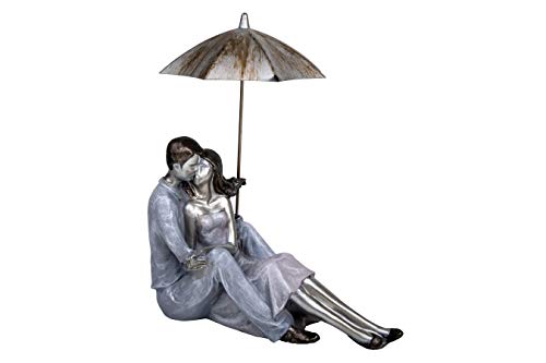 Maturi Maturi Para 'Summer of Love' 'Sat Down and in Embrace' z parasolem, wielokolorowa, 23,5 x 24 x 16 cm H564