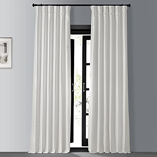 HPD Half Price Drapes PDCH-KBS2BO-84 zaciemniająca vintage teksturowana sztuczna zasłona Dupioni (1 panel), 50 x 84, biała