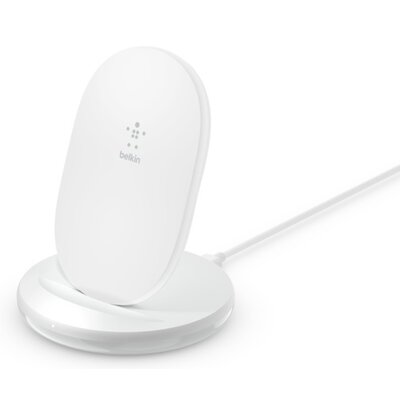 Belkin BoostCharge bezprzewodowa stacja ładująca, 15 W (stacja ładująca Qi do szybkiego bezprzewodowego ładowania urządzeń takich jak iPhone, Samsung, Pixel), kolor biały WIB002vfWH