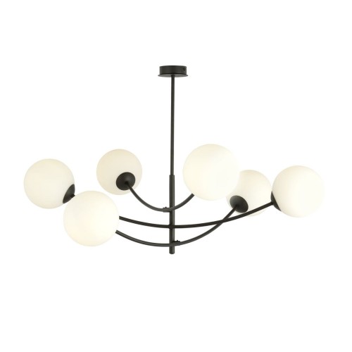 Emibig HUNTER 6 BLACK/OPAL1102/6 lampa sufitowa żyrandol nowoczesny 1102/6
