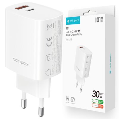 Rock Space Ładowarka  T51 1x USB-A 1x USB-C 3 A 02688 02688