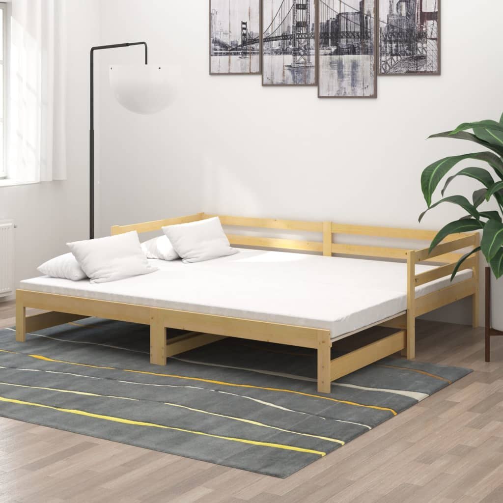 Lumarko Łóżko wysuwane, lite drewno sosnowe, 2x(90x200) cm