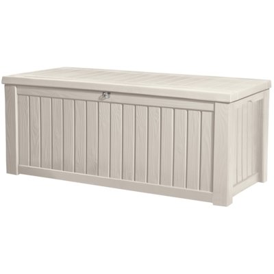 Keter Skrzynia ogrodowa KETER Rockwood Box, kremowa, 155x72x64 cm, 570 l