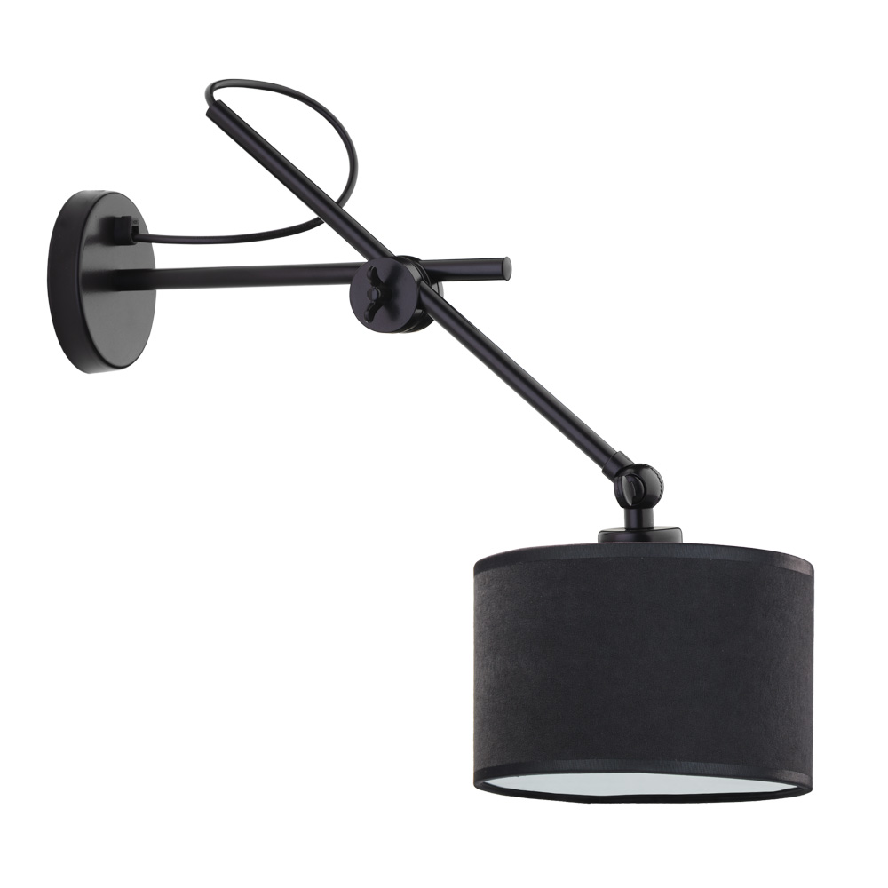 Czarny kinkiet na wysięgniku HAMILTON VELUR 