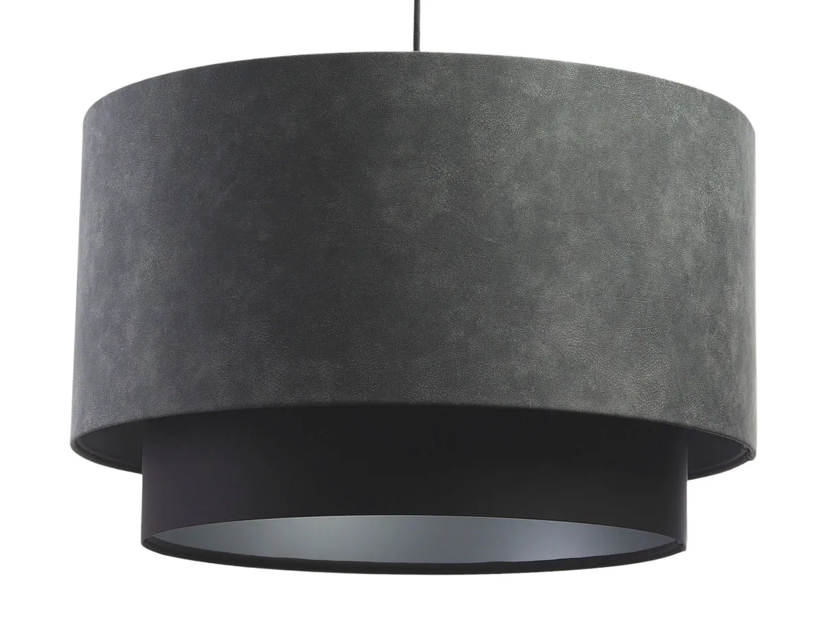 Szara lampa wisząca z zamszowym abażurem - 5X S429 M2-W86