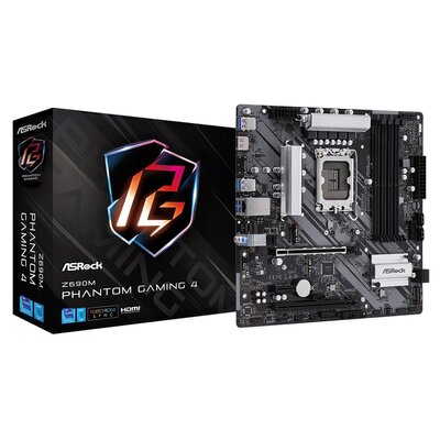 ASRock Z690 Phantom Gaming 4 Płyta główna - Intel Z690 - Intel LGA1700 socket - DDR4 RAM - ATX 90-MXBHJ0-A0UAYZ
