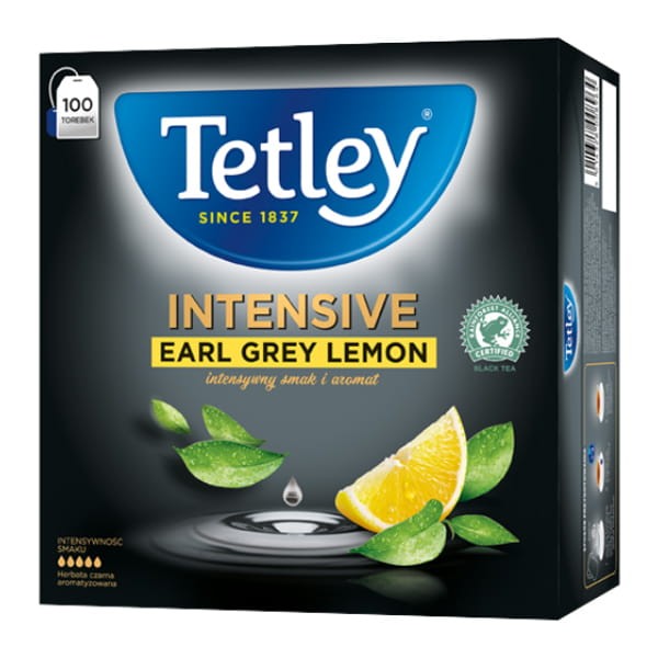 Tetley HERBATA INTENSIVE EARL GREY LEMON 100 TOREBEK