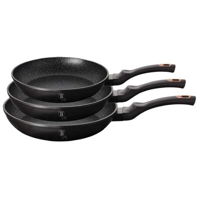 Berlinger Haus Patelnia ZESTAW 3 PATELNI GRANITOWYCH BERLINGERHAUS BLACK ROSE BH-6158 BH-6158