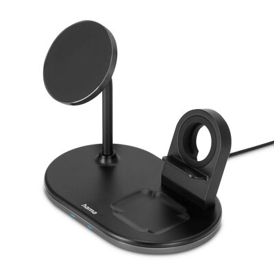 Hama Ładowarka indukcyjna 3w1 MagCharge Multi 15W Czarny
