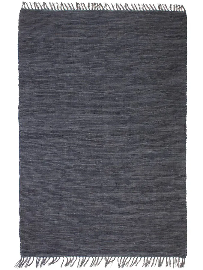 Antracytowy ręcznie tkany dywan boho 160x230 cm - Isma