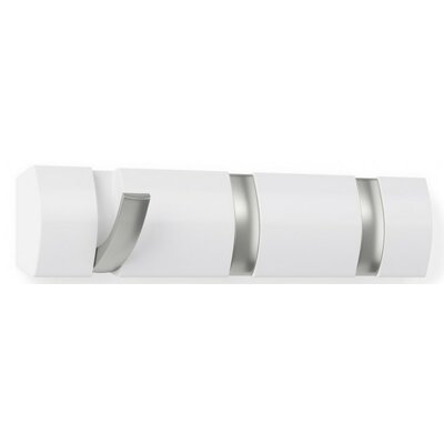 Umbra Listwa z 3 wieszakami Flip, biała, 33x7x3,8 cm