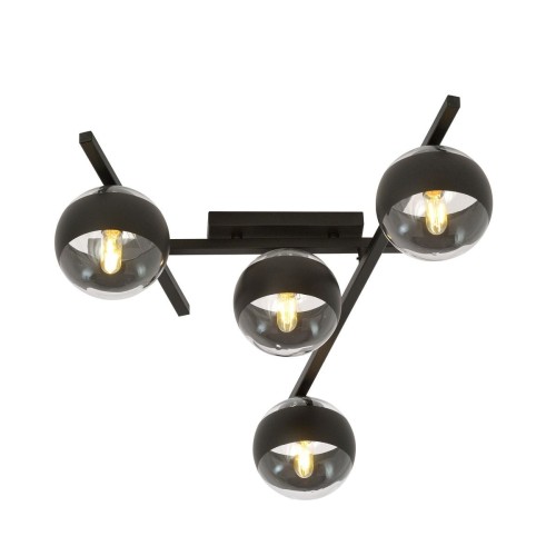 Emibig Smart lampa sufitowa 4-punktowa czarna/transparentna 1105/4