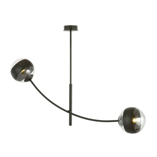 Emibig Hunter lampa sufitowa 2-punktowa czarna/transparentna 1101/2