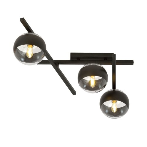 Emibig Smart lampa sufitowa 3-punktowa czarna/transparentna 1105/3
