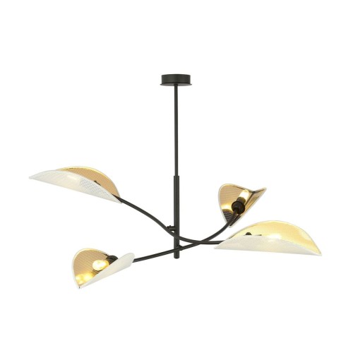 Emibig LOTUS 4 WHITE/GOLD 1107/4 lampa sufitowa żyrandol oryginalny Design abażury 1107/4