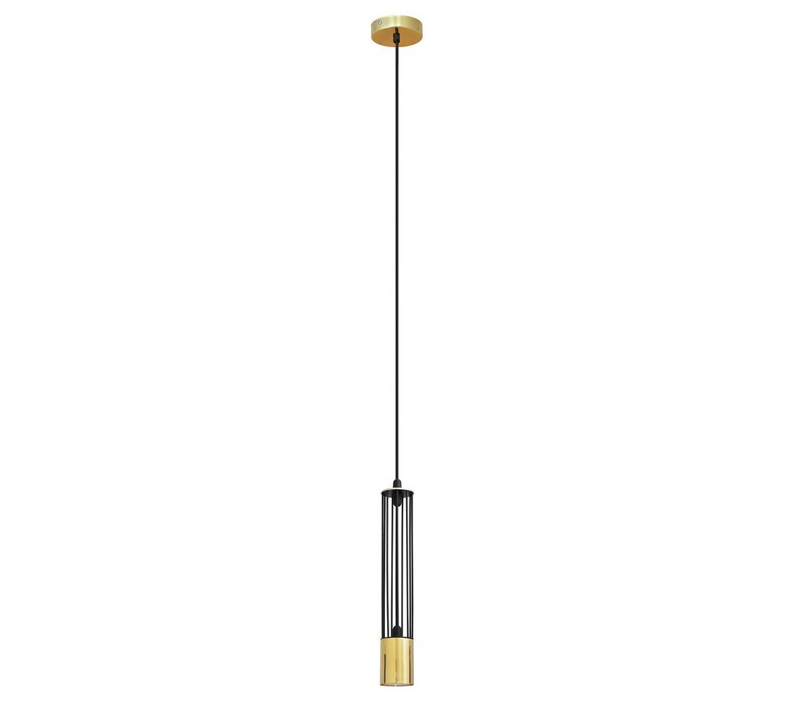 LED Żyrandol na lince BARS 1xGU10/4,8W/230V czarny/złoty