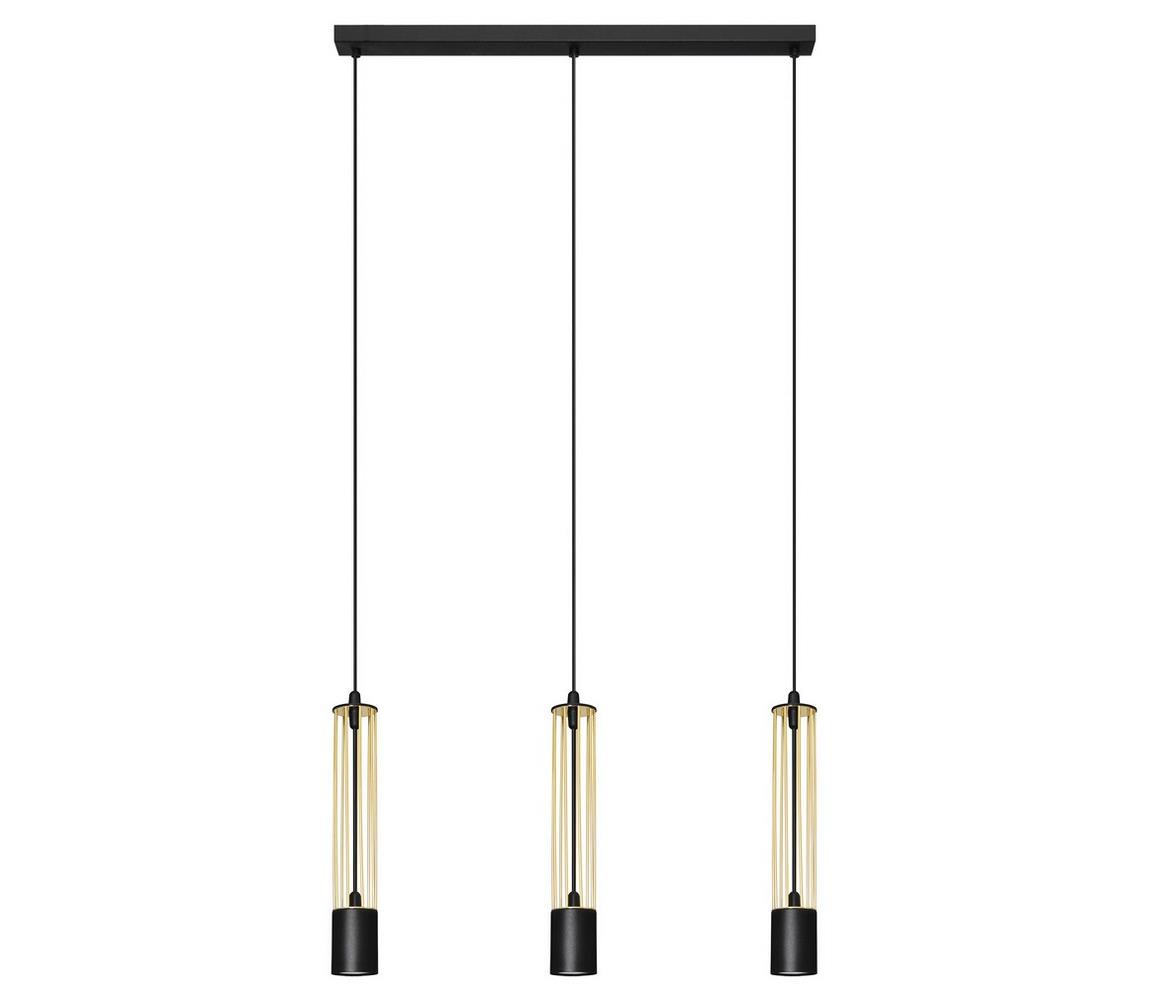 LED Żyrandol na lince BARS 3xGU10/4,8W/230V złoty/czarny