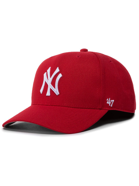 New York 47 Brand Czapka z daszkiem Mlb Yankees Cold Zone '47 Mvp Dp B-CLZOE17WBP-RD Czerwony