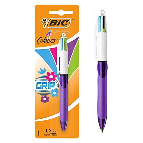 BIC 4 kolory Grip długopis modne kolory 1 opakowanie