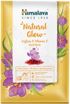 Himalaya maska na tkaninie Natural Glow z szafranem i witaminą C 30 ml