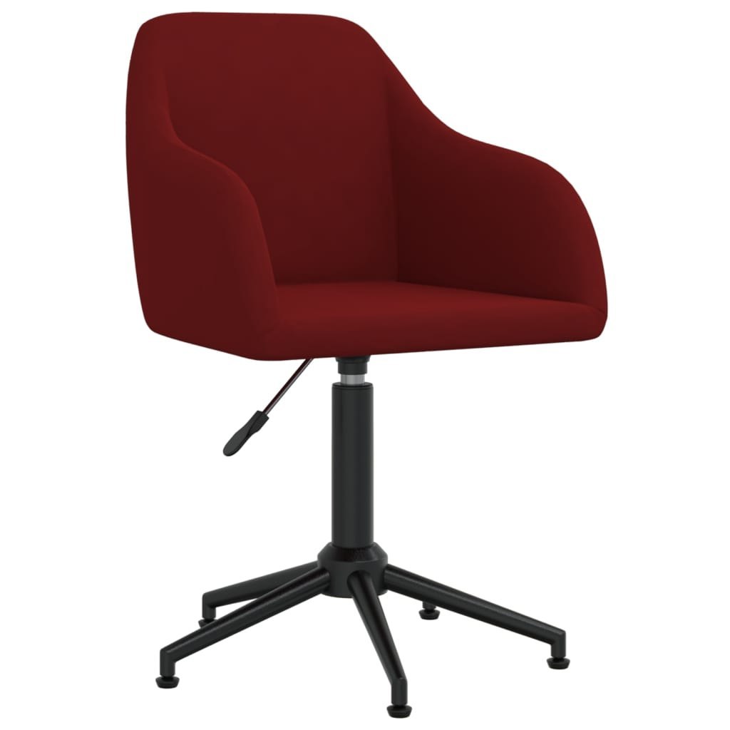 shumee Obrotowe krzesło biurowe winna czerwień obite aksamitem
