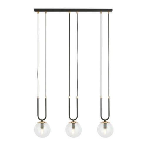 Emibig GLAM 3 BLACK/TRANSPARENT 1114/3 lampa wisząca szklane klosze GLAMOUR 1114/3