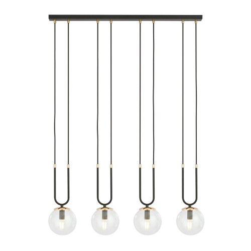Emibig GLAM 4 BLACK/TRANSPARENT 1114/4 lampa wisząca szklane klosze GLAMOUR 1114/4