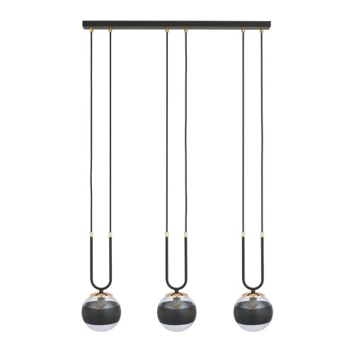 Emibig Glam lampa wisząca 3-punktowa czarna/stripe 1113/3