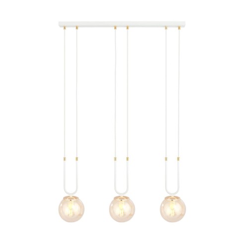 Emibig GLAM 3 WHITE/MIODOWY 1117/3 lampa wisząca szklane klosze GLAMOUR 1117/3