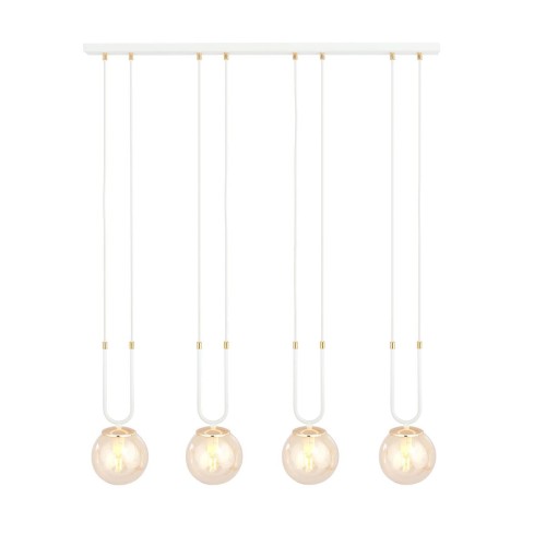 Emibig GLAM 4 WHITE/MIODOWY 1117/4 lampa wisząca szklane klosze GLAMOUR 1117/4