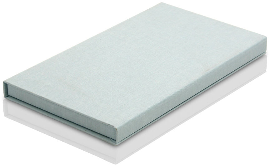NA Pudełko płótno pastel niebieskie zdjęcia 15x23 i pendrive (do 50 zdjęć)