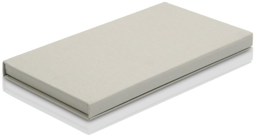 NA Pudełko płótno pastel szare zdjęcia 15x23 i pendrive (do 50 zdjęć)