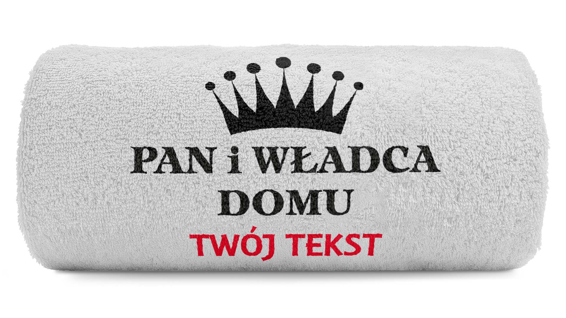 pat15.net Mały Ręcznik Pan i Władca domu + Twój tekst 100x50 652