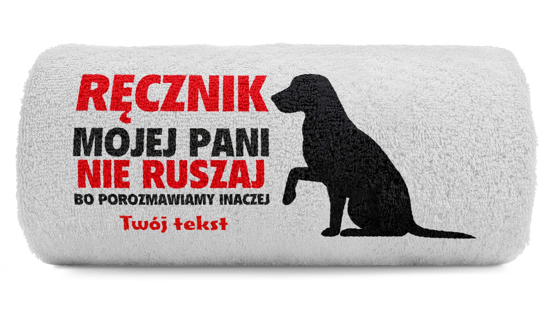 Duży Ręcznik mojej Pani - nie ruszaj z psem 140x70 889