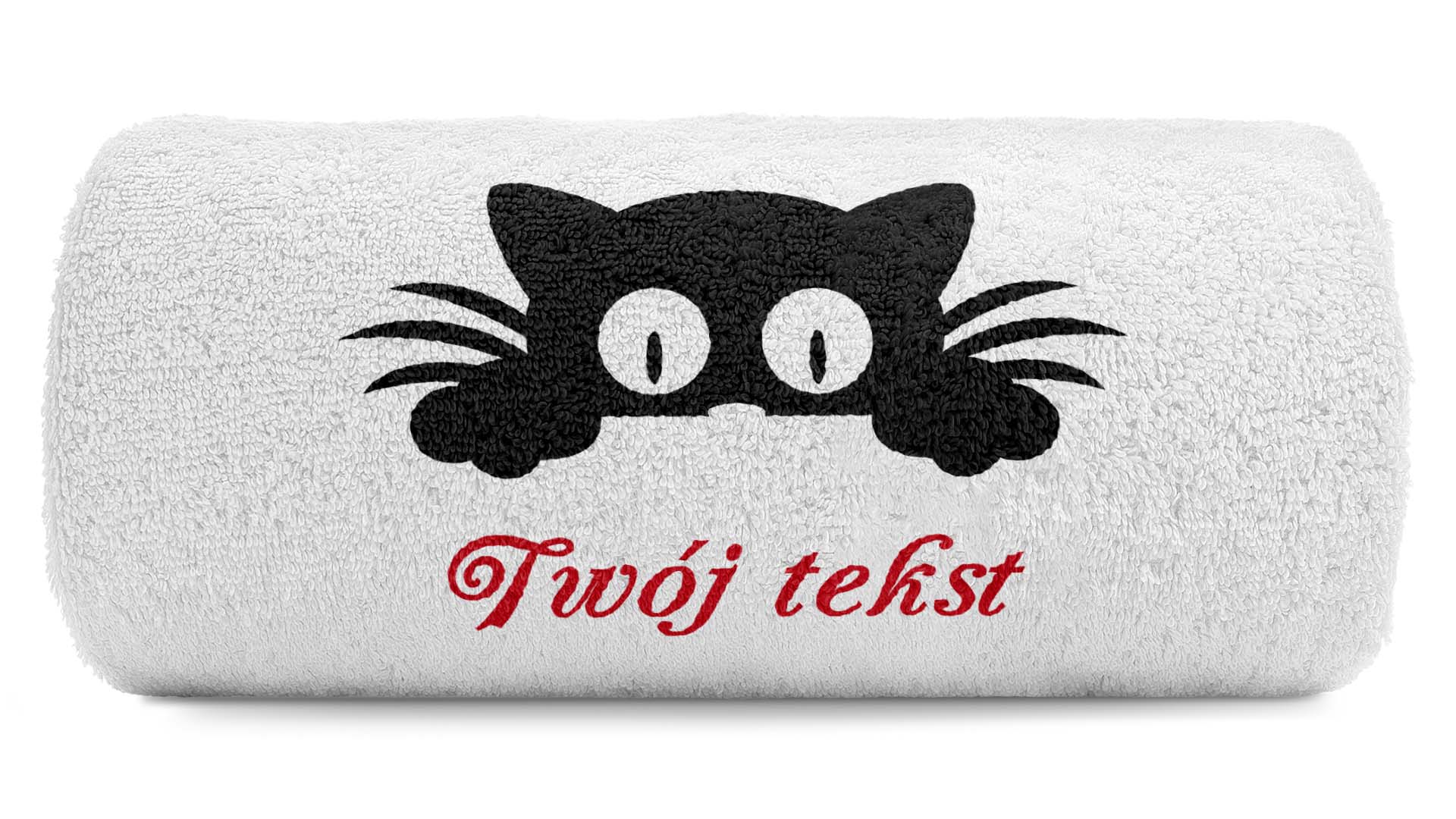 pat15.net Mały ręcznik kotek z Twoim tekstem 100x50 892