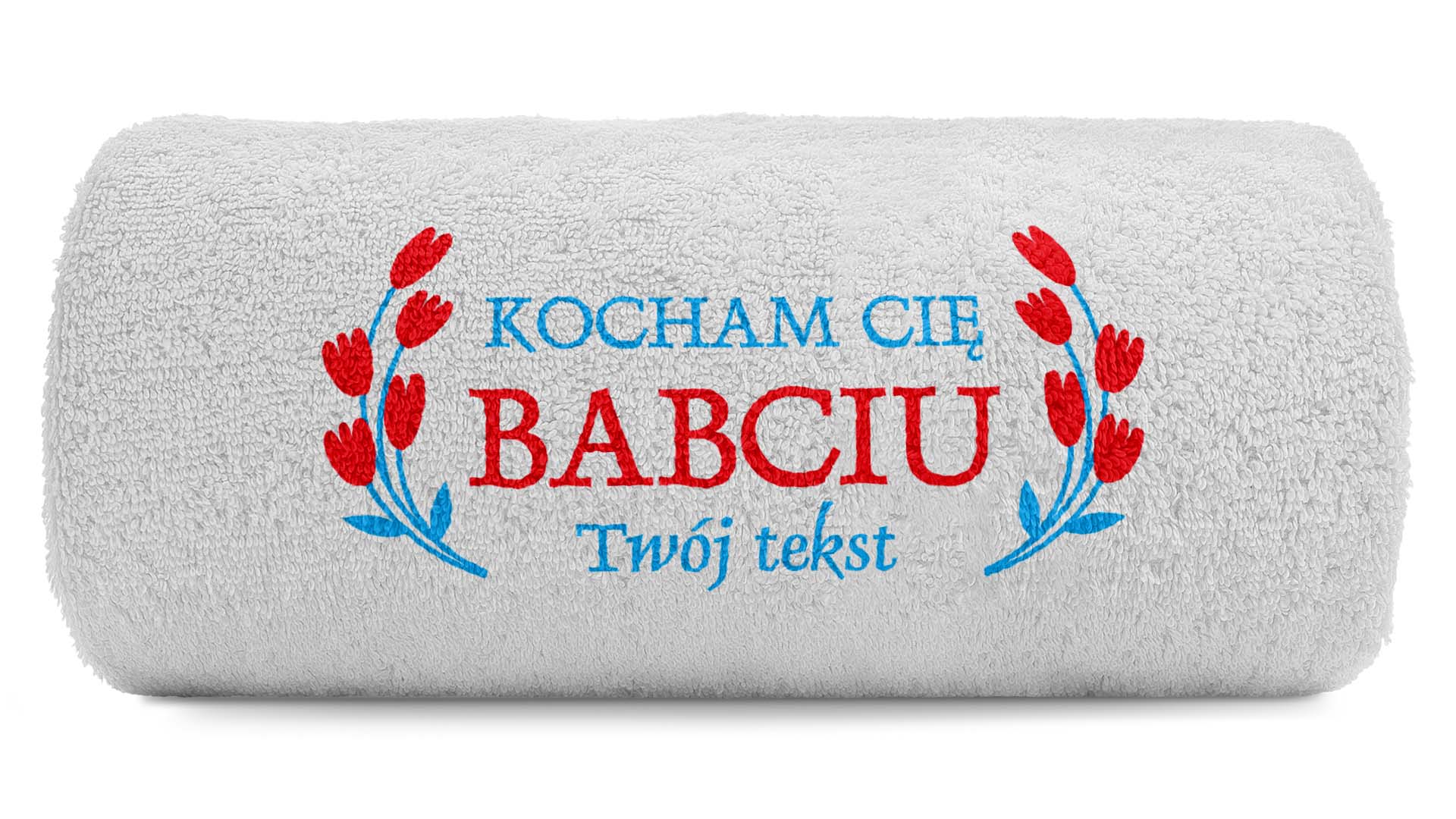 pat15.net Ręcznik na dzień Babci z haftem Kocham Cię Babciu 100x50 689
