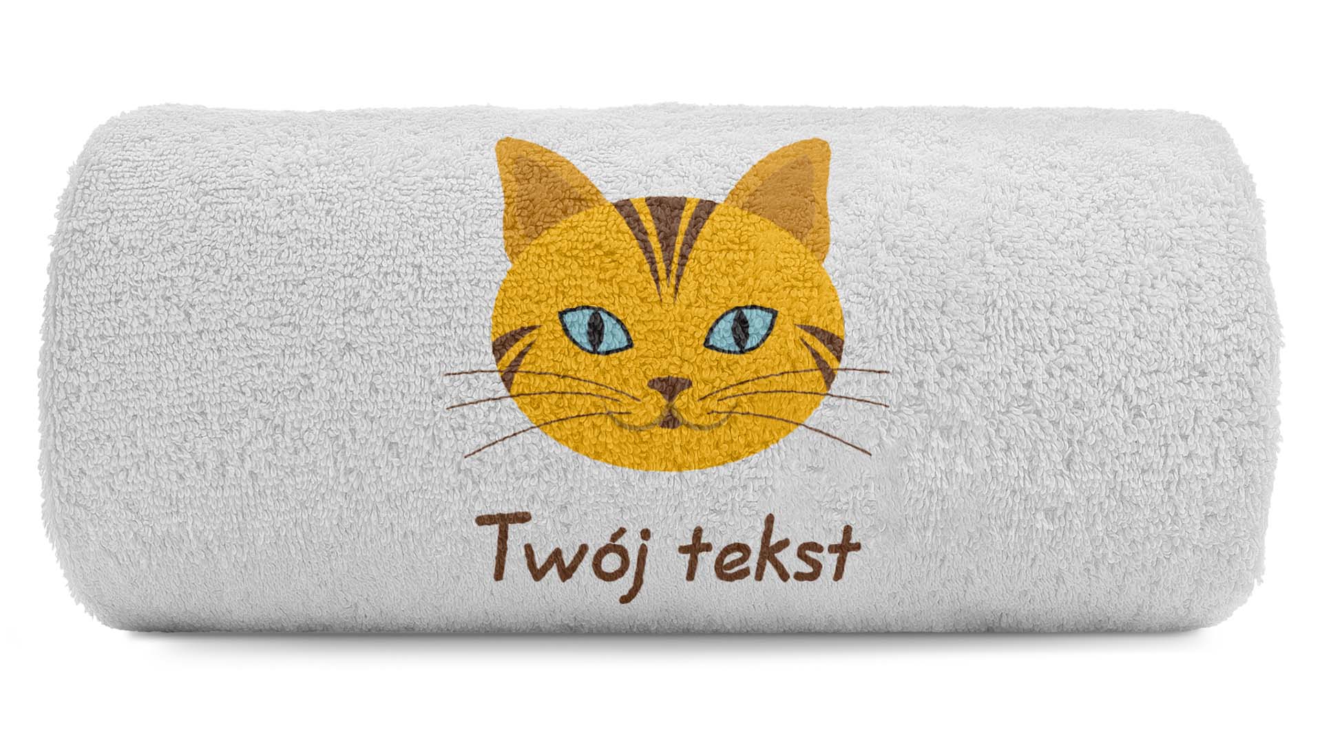 pat15.net Mały ręcznik haftowany z głową tygryska 100x50 758