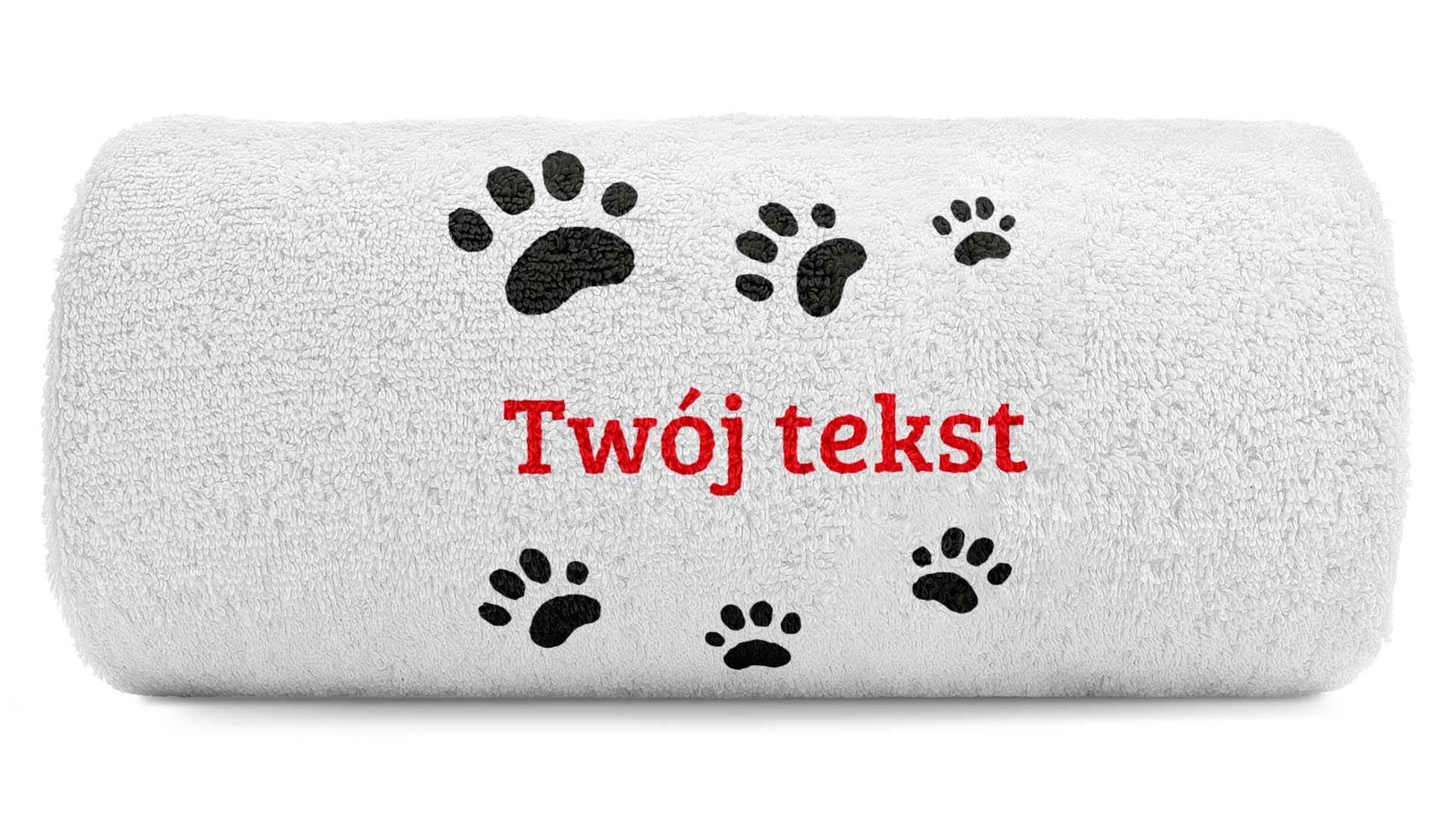pat15.net Mały ręcznik z haftem kocie łapki 100x50 763