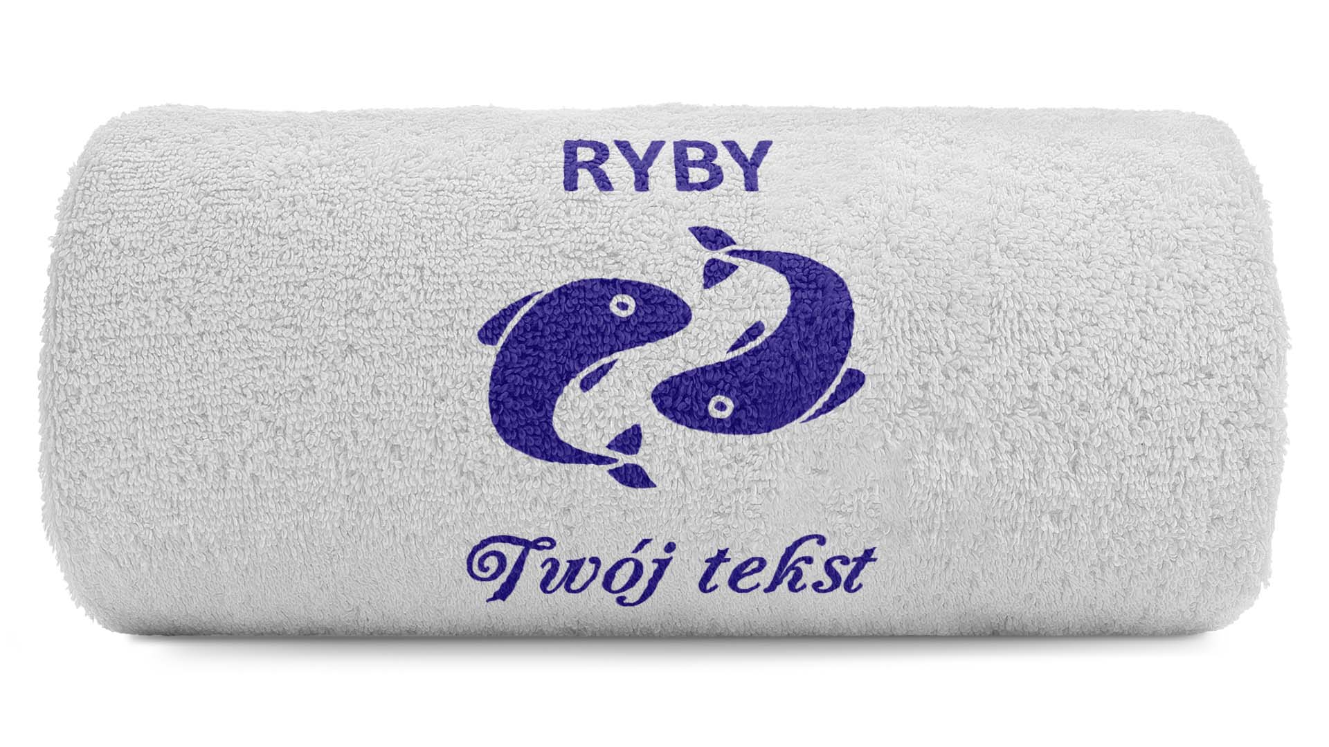 pat15.net Znak zodiaku Ryby - Mały Ręcznik z haftem 100x50 769