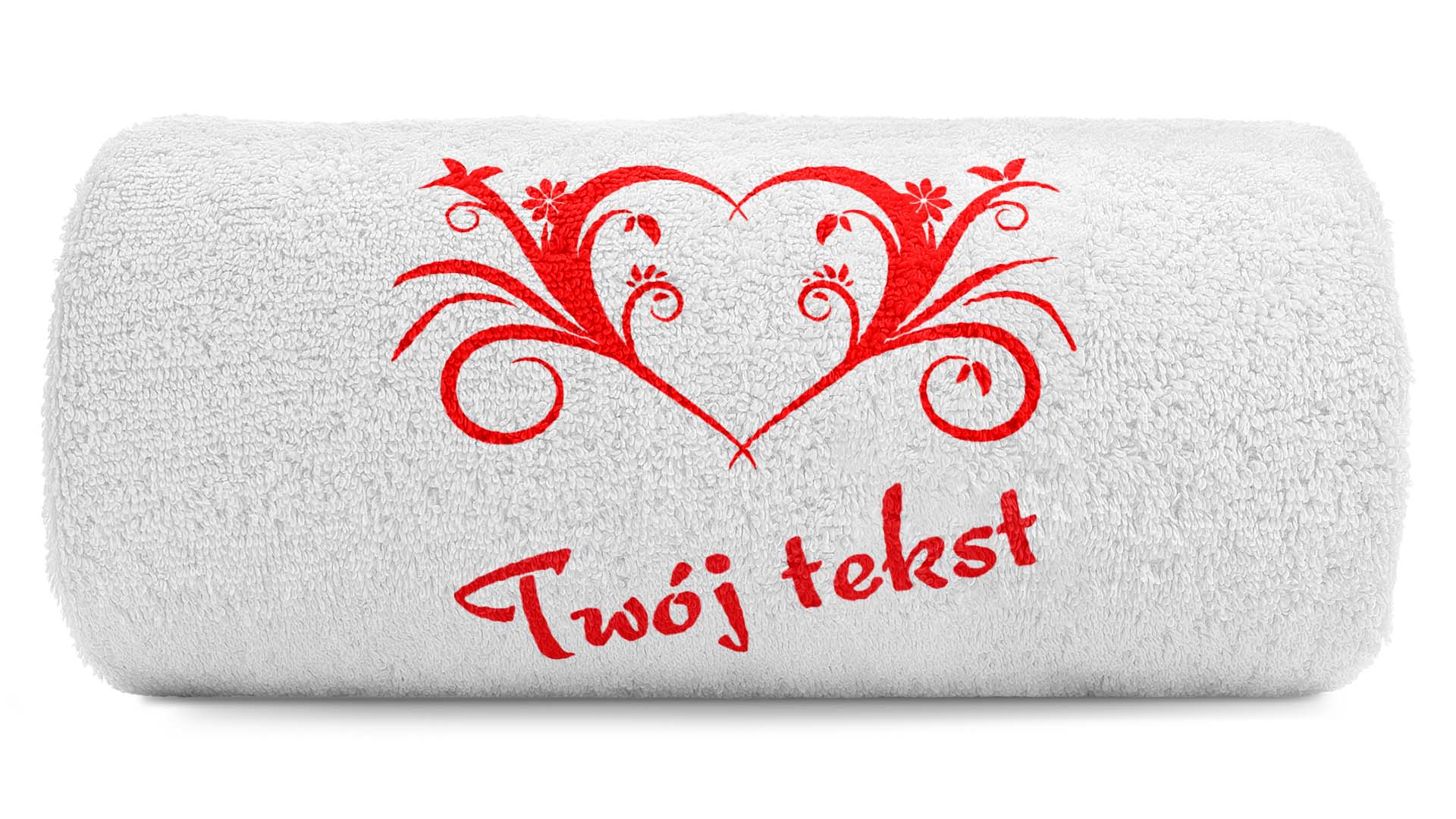 pat15.net Mały ręcznik serce w kwiaty Twój tekst 100x50 960