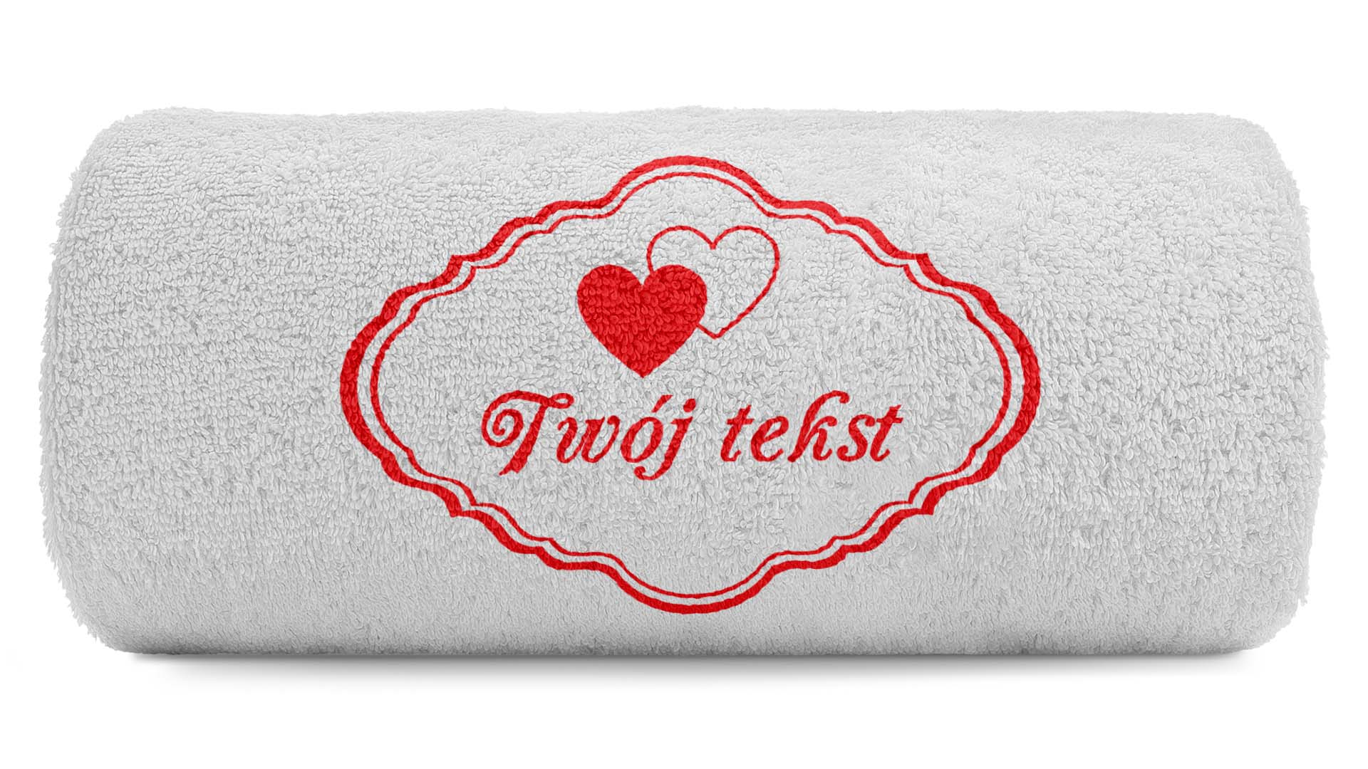 pat15.net Mały ręcznik ornament z sercami 100x50 952
