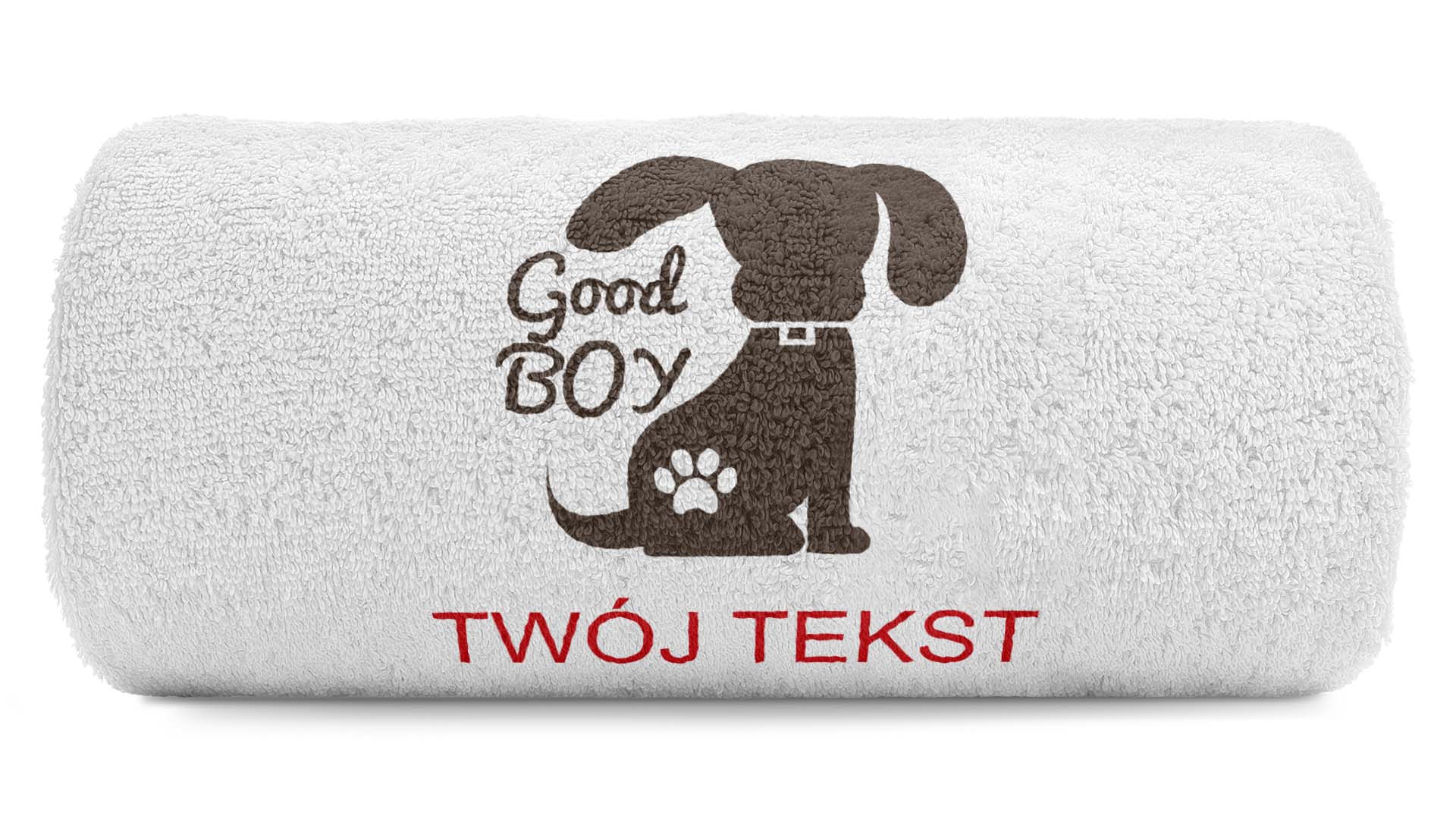 pat15.net Mały ręcznik z haftem szczeniak Good BOY 100x50 797