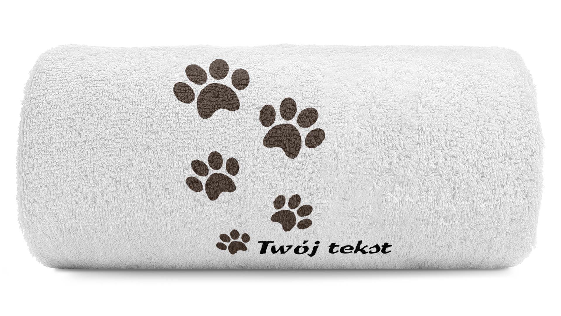pat15.net Mały ręcznik z haftem psie łapki 100x50 800